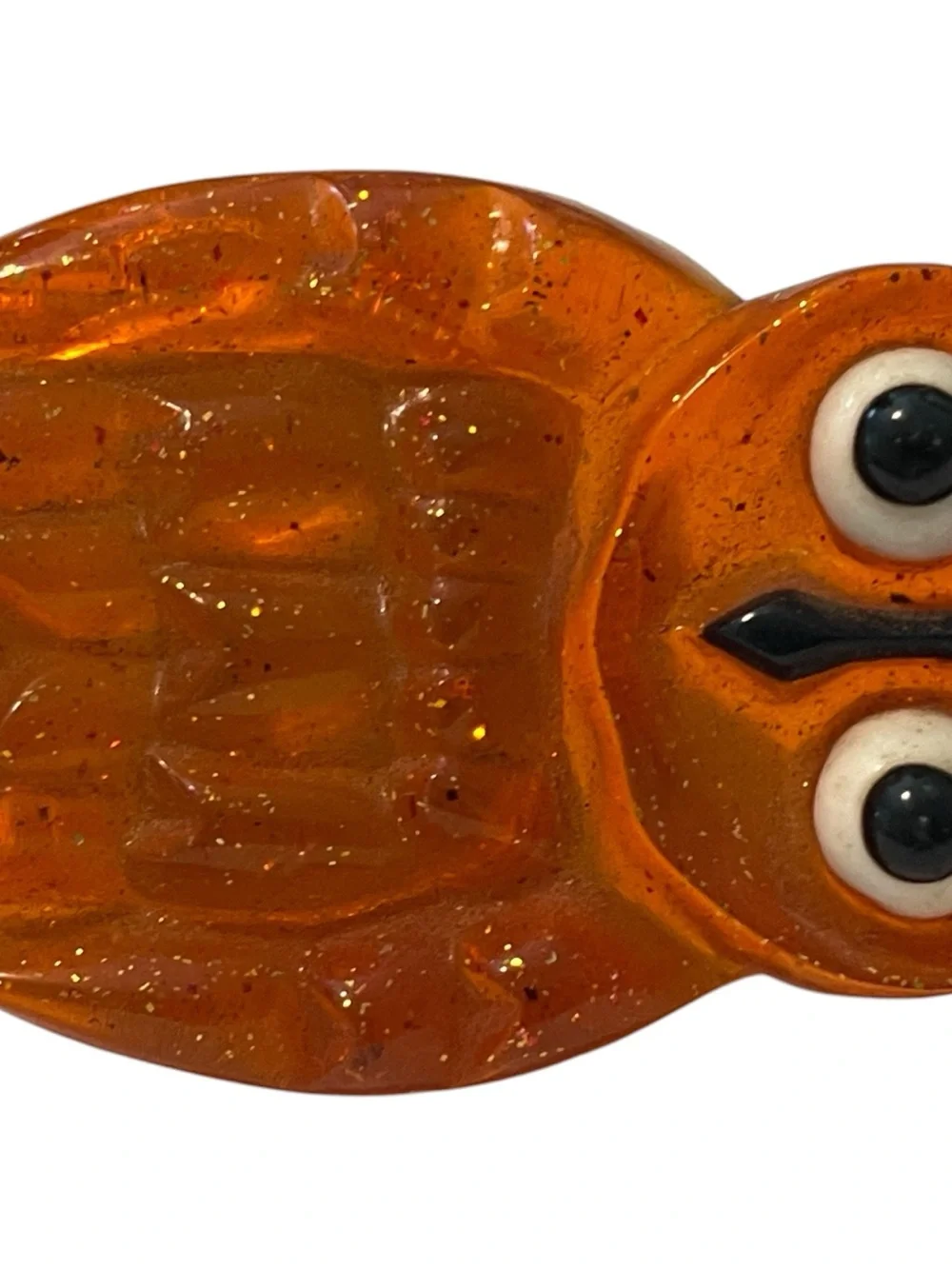 Vintage 1970s Amber Lucite Glitter Owl Plug-In Nightlight Made in Japan MCM